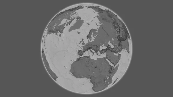 以法国为中心的Bilevel全球地图 — 图库照片