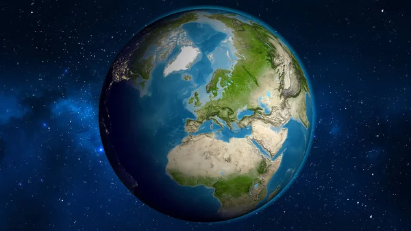 Fransa Merkezli Uydu Dünya Haritası — Stok fotoğraf