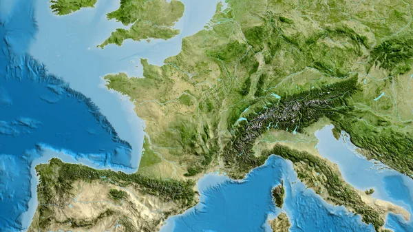 Zbliżenie Mapy Skoncentrowanej Francji — Zdjęcie stockowe
