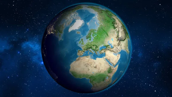 Fransa Merkezli Uydu Dünya Haritası — Stok fotoğraf