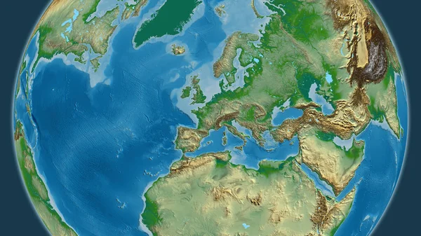 Physikalische Landkarte Mit Schwerpunkt Auf Frankreich — Stockfoto