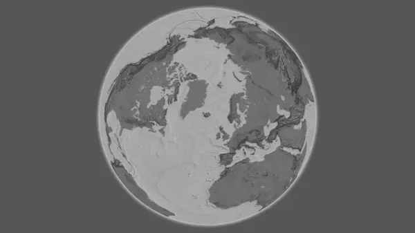 Mapa Dvouúrovňové Zeměkoule Soustředěná Island — Stock fotografie