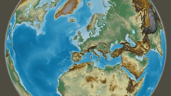 Relief map centered on France neighborhood area