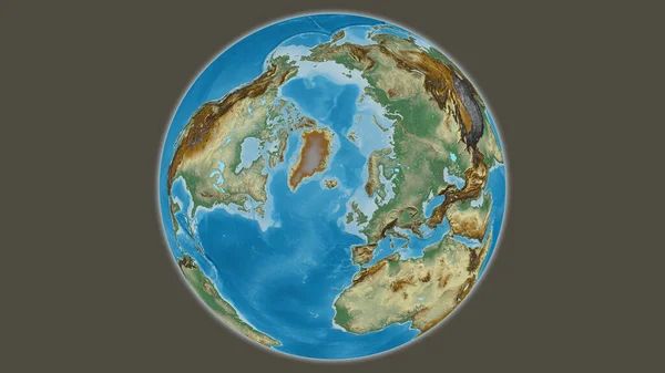 Carte Globe Relief Centrée Sur Islande — Photo
