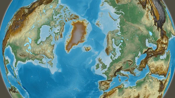 Relief map centered on Iceland neighborhood area
