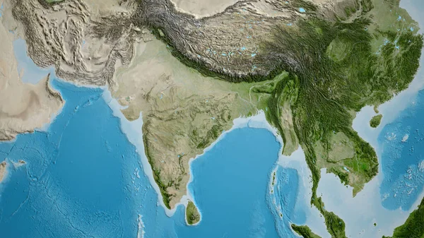 Primer Plano Mapa Centrado India — Foto de Stock