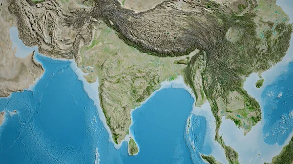Крупный План Спутниковой Карты Центром Индии — стоковое фото