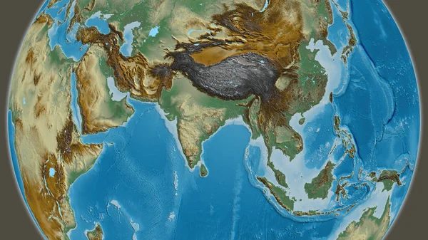 Mapa Alívio Centrado Área Bairro Índia — Fotografia de Stock