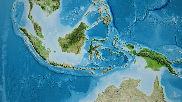 インドネシアを中心とした衛星地図のクローズアップ — ストック写真