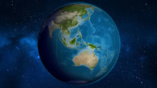 Satellite Globe Map Centered Indonesia — Stock Photo, Image