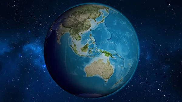 Mapa Globu Satelitarnego Skupiona Indonezji — Zdjęcie stockowe