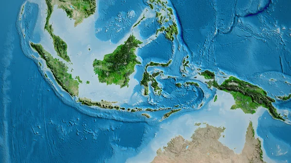 Endonezya Merkezli Asatelit Haritaya Yakın Plan — Stok fotoğraf