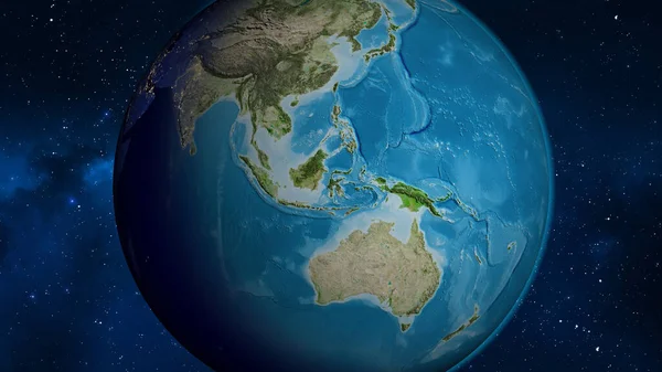 Спутниковая Карта Соседству Индонезией — стоковое фото