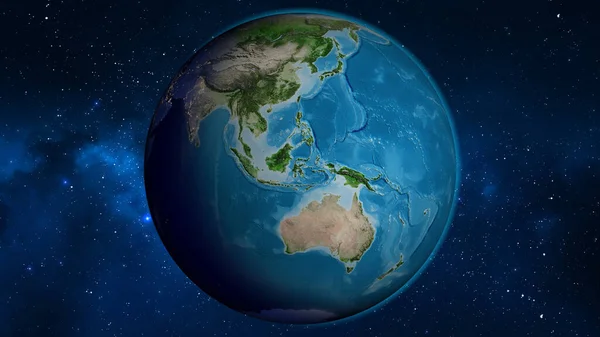 Satellite Globe Map Centered Indonesia — Stock Photo, Image