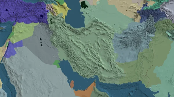 Detailní Záběr Administrativní Mapy Soustředěné Írán — Stock fotografie