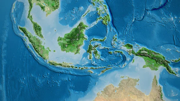 インドネシアを中心とした衛星地図のクローズアップ — ストック写真