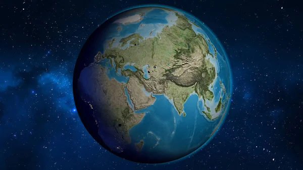Műholdas Földgömb Térkép Középpontjában Irán — Stock Fotó