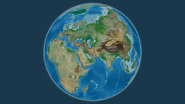 Карта Фізичного Глобусу Зосереджена Ірані — стокове фото
