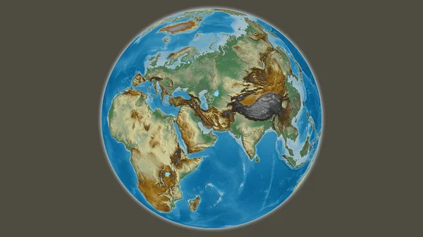 Карта Рельєфу Земної Кулі Центром Ірані — стокове фото