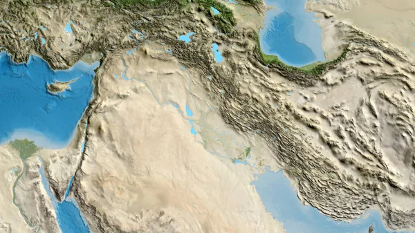 Gros Plan Carte Asatellite Centrée Sur Irak — Photo