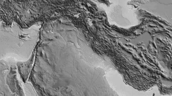 Detailní Záběr Agrayscale Mapy Zaměřené Irák — Stock fotografie