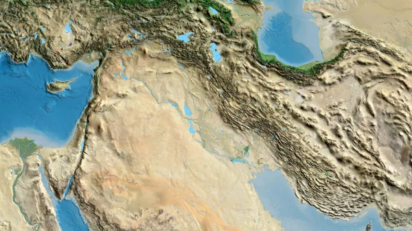 Nahaufnahme Einer Asatelliten Landkarte Mit Irak Schwerpunkt — Stockfoto