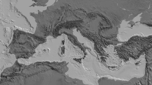 Bilevel Térképe Középpontjában Olaszország Szomszédságában — Stock Fotó