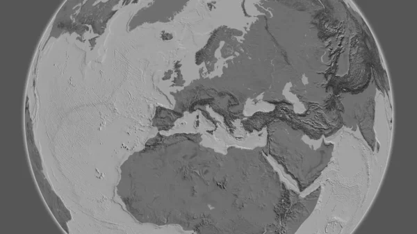 Dwupoziomowa Mapa Globu Skupiona Włoszech — Zdjęcie stockowe