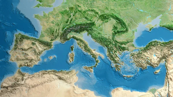 Carte Satellite Centrée Sur Zone Voisinage Italie — Photo