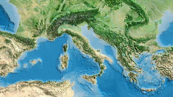 Close Asatellite Map Centered Italy — Stock Photo, Image