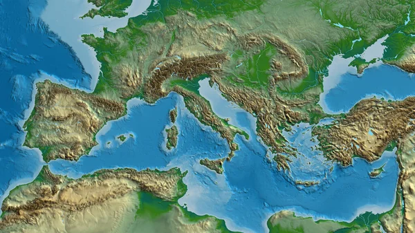 Physical Map Centered Italy Neighborhood Area — Stock Photo, Image