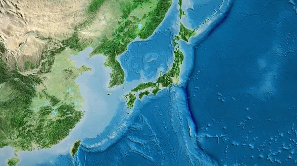 Nahaufnahme Einer Asatelliten Landkarte Mit Japan Zentrum — Stockfoto