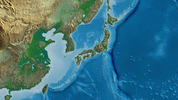 日本を中心とした地図のクローズアップ — ストック写真