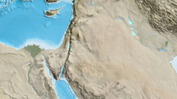 Detailní Záběr Mapy Středem Jordánska — Stock fotografie