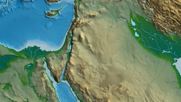 ヨルダンを中心とした地図のクローズアップ — ストック写真