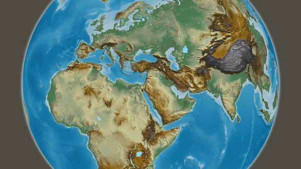 Relief Globus Karte Mit Jordanien Zentrum — Stockfoto