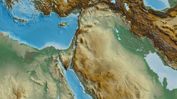 Relief map centered on Jordan neighborhood area