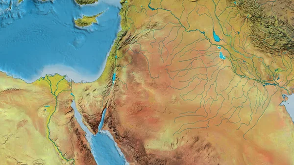 Jordániára Összpontosító Atopográfiai Térkép Közelsége — Stock Fotó