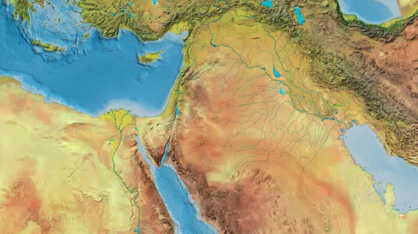 Jordánia Környékére Összpontosító Topográfiai Térkép — Stock Fotó