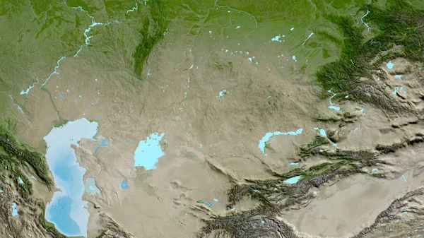 Крупный План Спутниковой Карты Центром Казахстане — стоковое фото