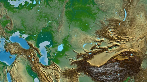 Mapa Físico Centrado Barrio Kazajstán —  Fotos de Stock