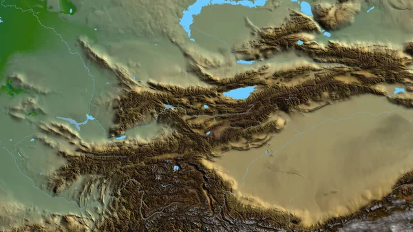 キルギスを中心とした地図のクローズアップ — ストック写真