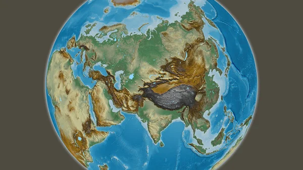 Mapa Reliéfu Soustředěná Kyrgyzstán — Stock fotografie