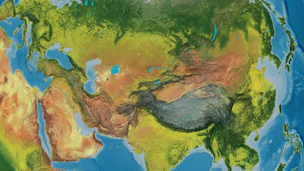 Топографічна Карта Центром Околиці Киргизстану — стокове фото