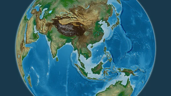 Laos Merkezli Fiziksel Dünya Haritası — Stok fotoğraf