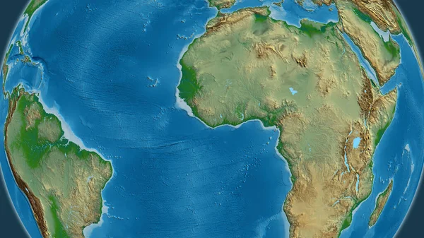 Fyzická Mapa Zaměřená Okolí Libérie — Stock fotografie
