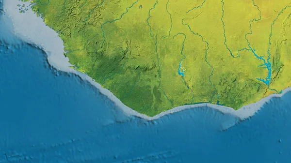 Крупный План Атопографической Карты Либерии — стоковое фото