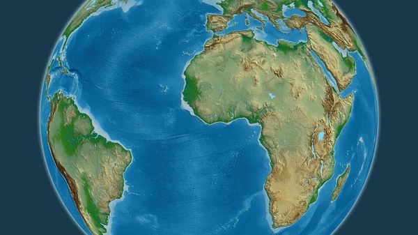 Fizyczna Mapa Globu Skupiona Liberii — Zdjęcie stockowe
