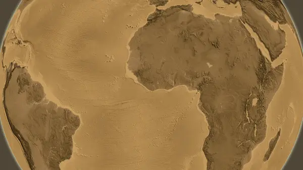 Mapa Nadmořské Výšky Sepia Zaměřená Okolí Libérie — Stock fotografie