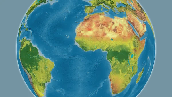 Topografická Mapa Glóbu Soustředěná Libérii — Stock fotografie